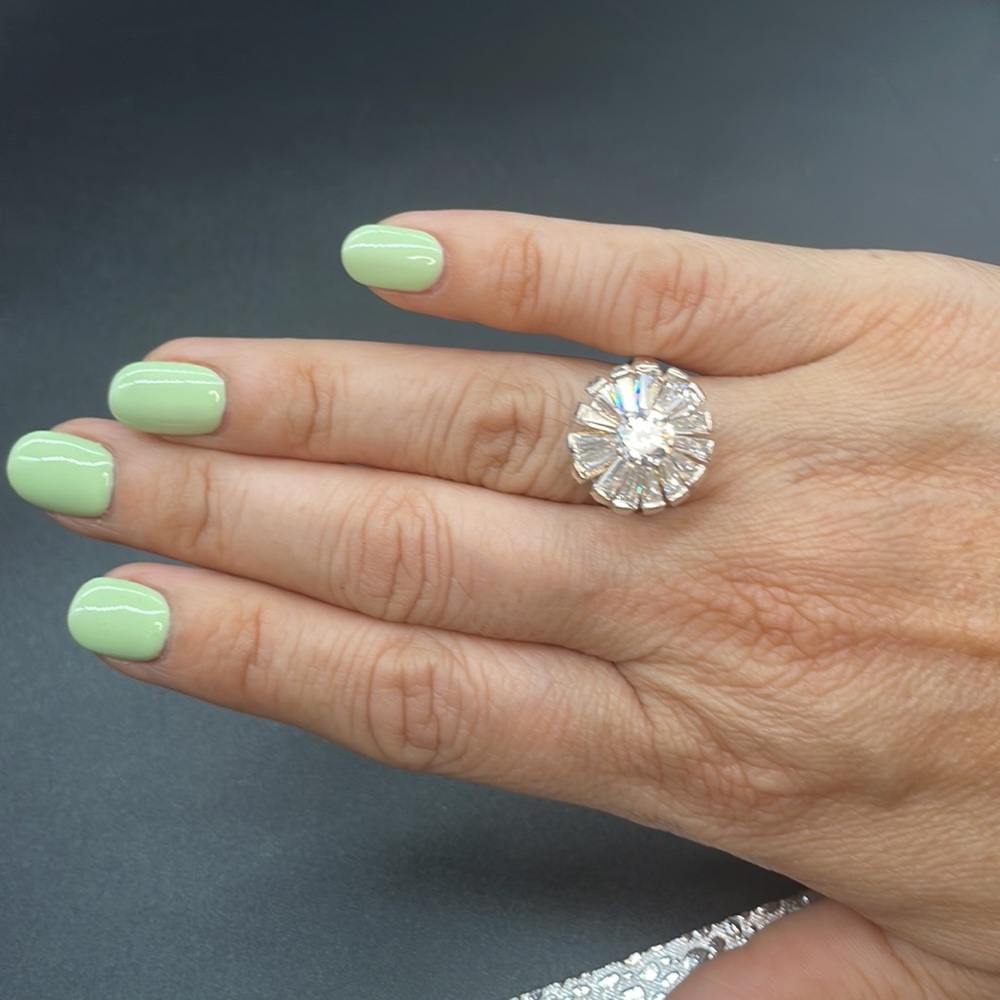 Sliver ring 9.25 with cubic zirconia stones